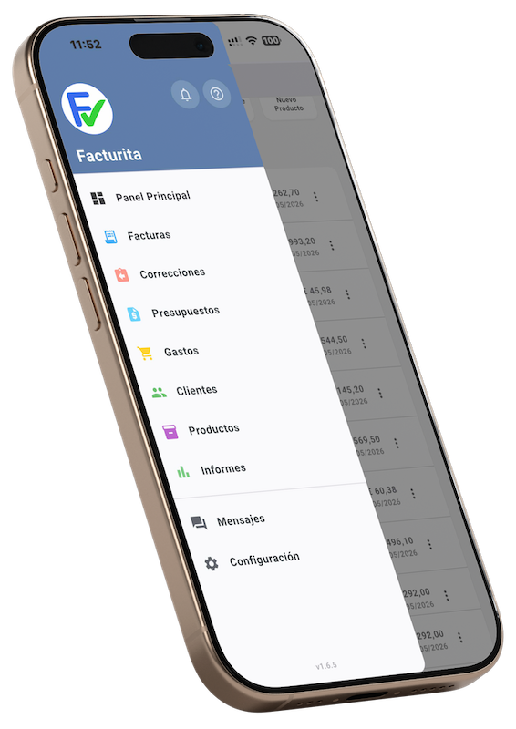 Facturita mobile app screen